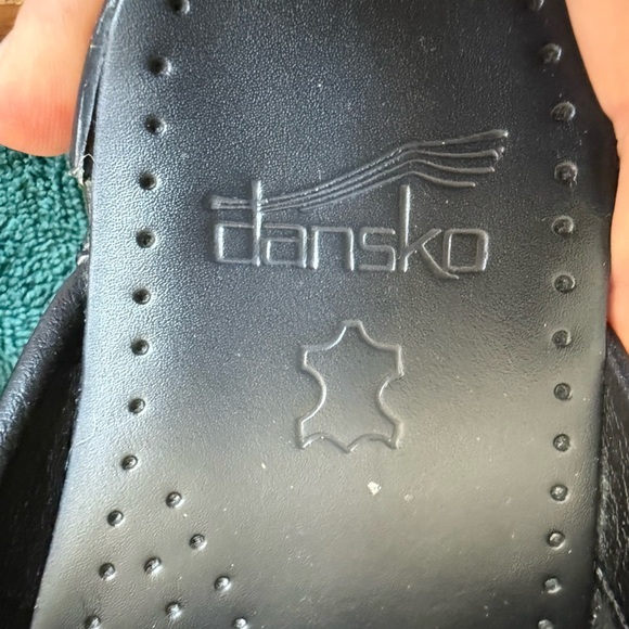 Dansko Black Leather Slide In Sonja Clogs Sz 38 (US 7.5-8) Nurses Medical Vet Tx - Picture 7 of 11